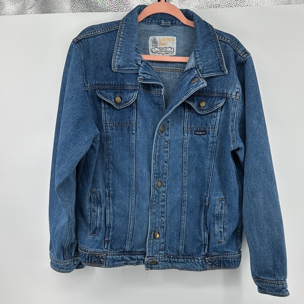 London Fog VTG 100%Cotton Indie Western Retro Classic Blue Denim Jacket Sz20‎